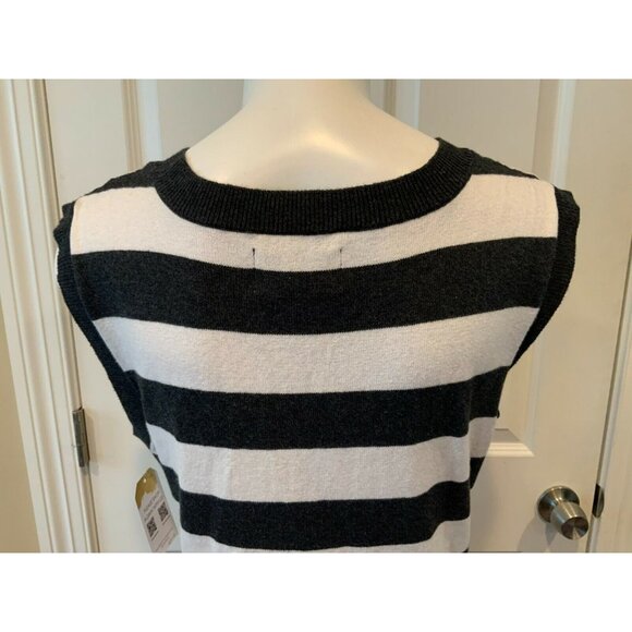 Current/Elliott Dark Gray & White Striped The Suns Out Tie Dress, Size 2 Medium - Picture 6 of 7